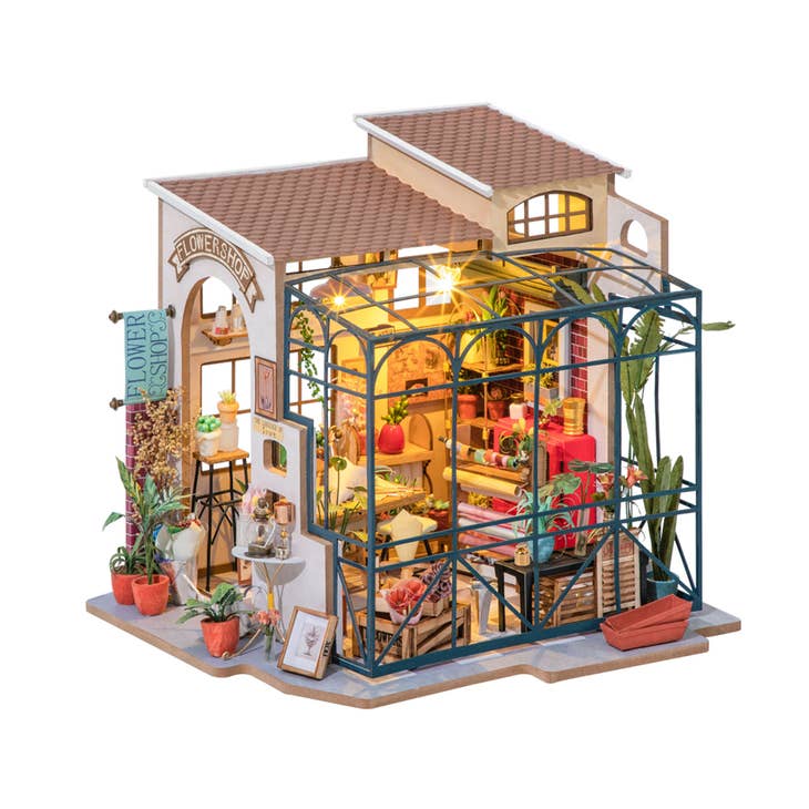 Wholesale Rolife Emily's Flower Shop DIY Miniature House Kit for your store  - Faire