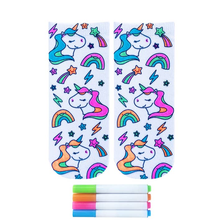Living Royal - Wholesale DIY Craft Kit - Kids - Ankle Socks - DIY Coloring Kit - Unicorn Galaxy1