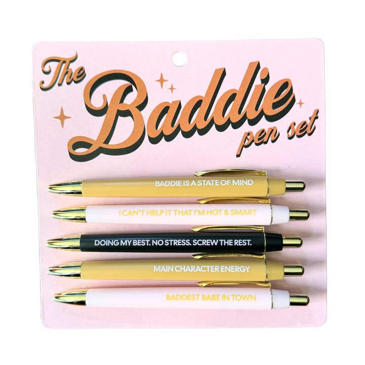 The Baddie Pen Set (funny, gifts, pens, stationery) for wholesale by FUN CLUB