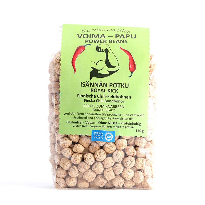 Snack ou croûtons à saveur de piment de fèves larges/fav. pour la vente par Voima-Papu Finland Oy / Karviaisten Farm