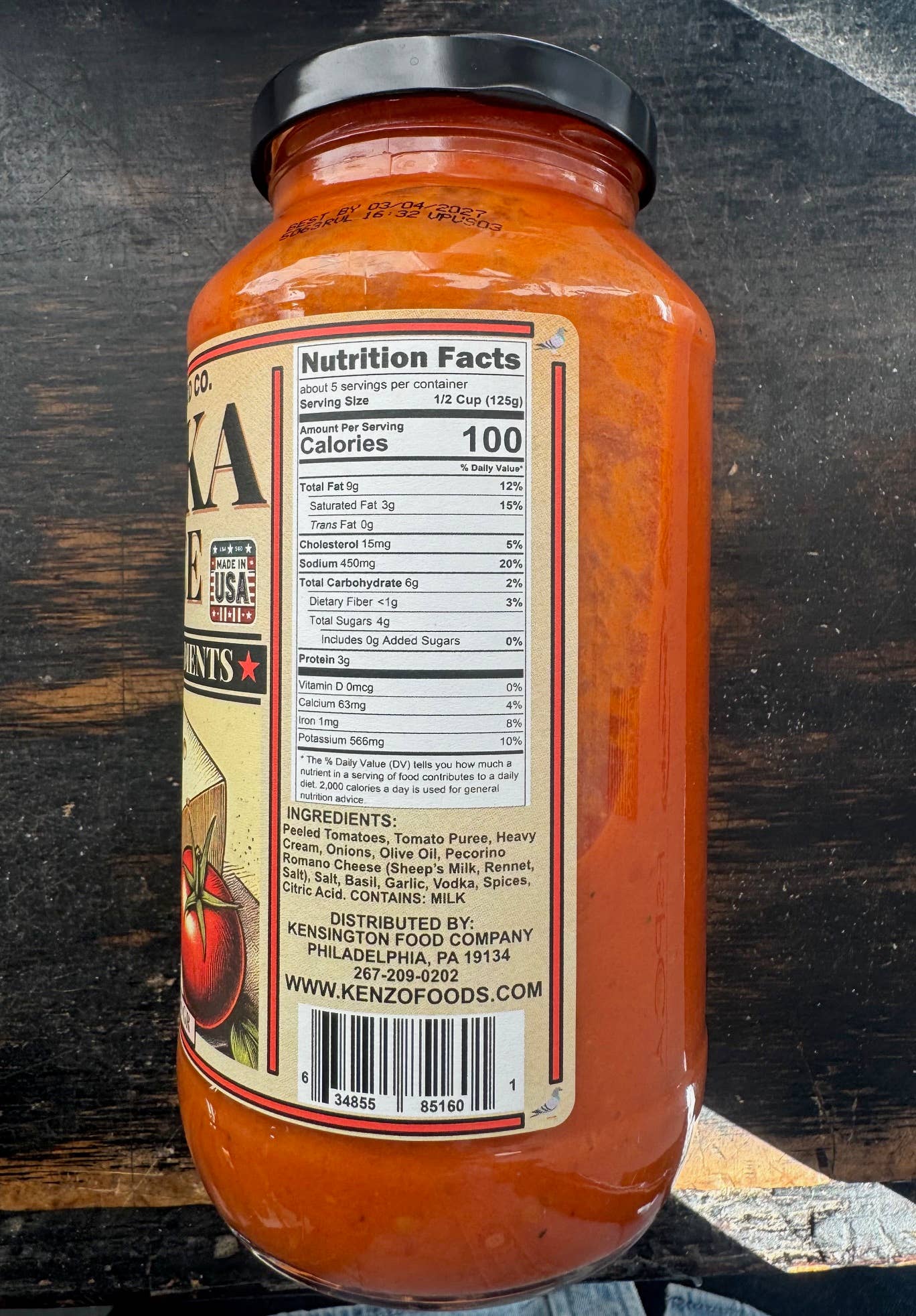 Kensington Food Company - Vente Sauces pour pâtes - Sauce Vodka Kensington1