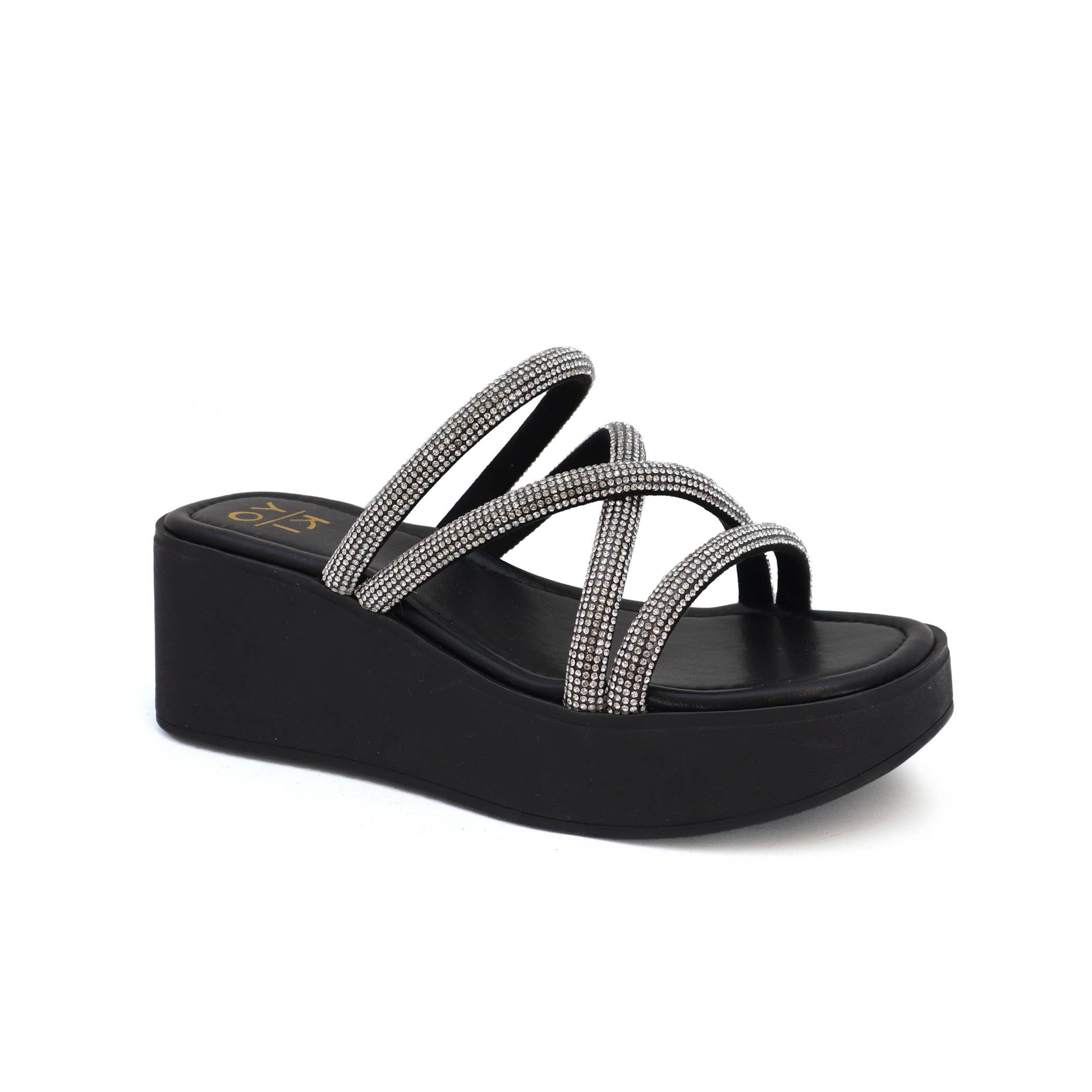 Yoki Fashion - Wholesale Wedges - Women's - YOKI Ladies GAZELLE Casual Platform Wedge Sandal With Stones