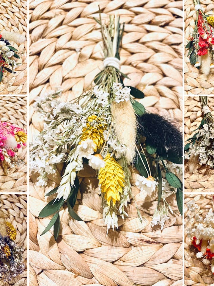 Boutonnière/ Buttonhole/ Mini dried flowers bouquet/ Wedding Mini flower bundle / Small flower arrangement for wholesale by DemiVi Style