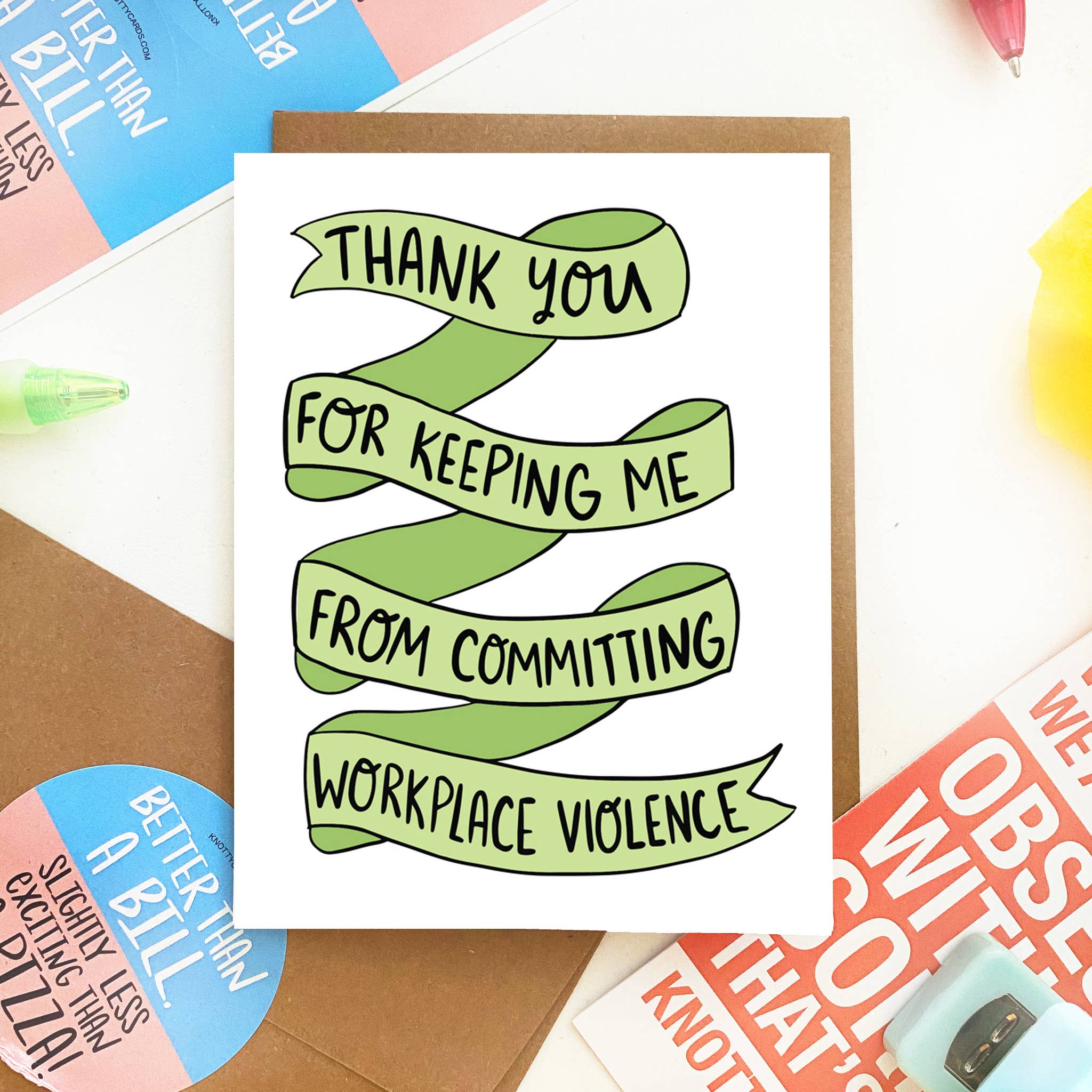 Knotty Cards - Wholesale Thank You Card - Workplace Violence1