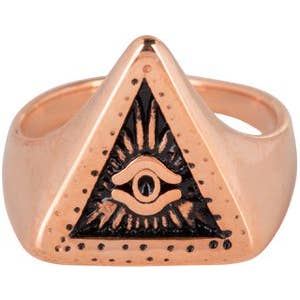 R773 Big Eye trekant Rose guld stål for engroshandel hos Charmin's Ringen