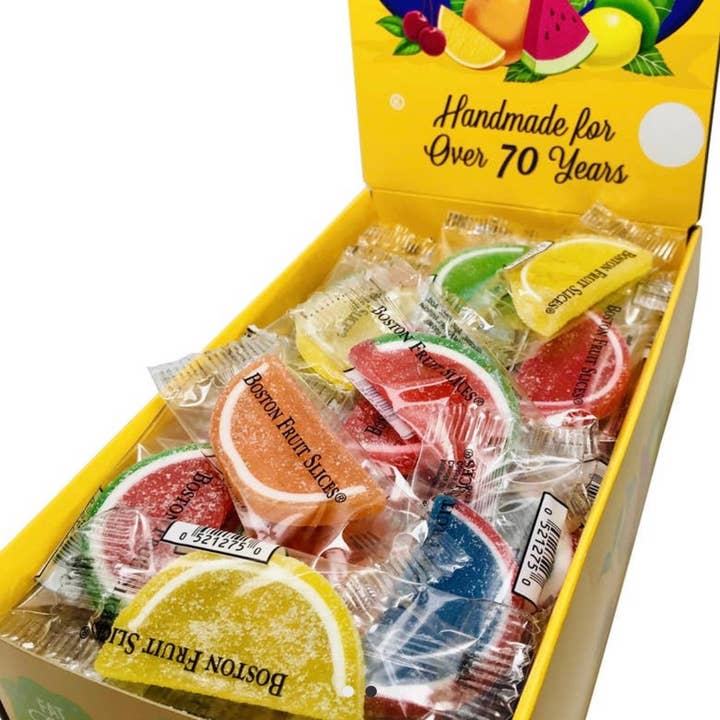 O'Shea's Candies Sweet Shop - Wholesale Gummy - Boston Fruit Slice 🍒 🍊 60 CT Changemaker Individual Box