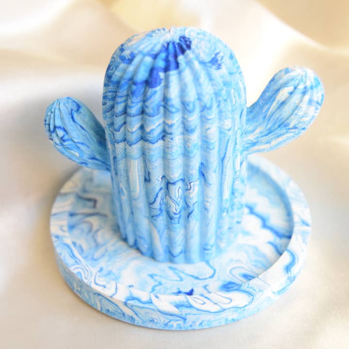 Portagioie Arizona Jesmonite Cactus - Blu per la vendita all'ingrosso da parte di Fox and Bunny Rise