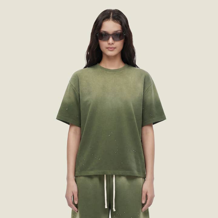 Unisex färgstänkt Air Mamba T‑shirt – vintagetvätt, rymlig för wholesale av Sodalemon