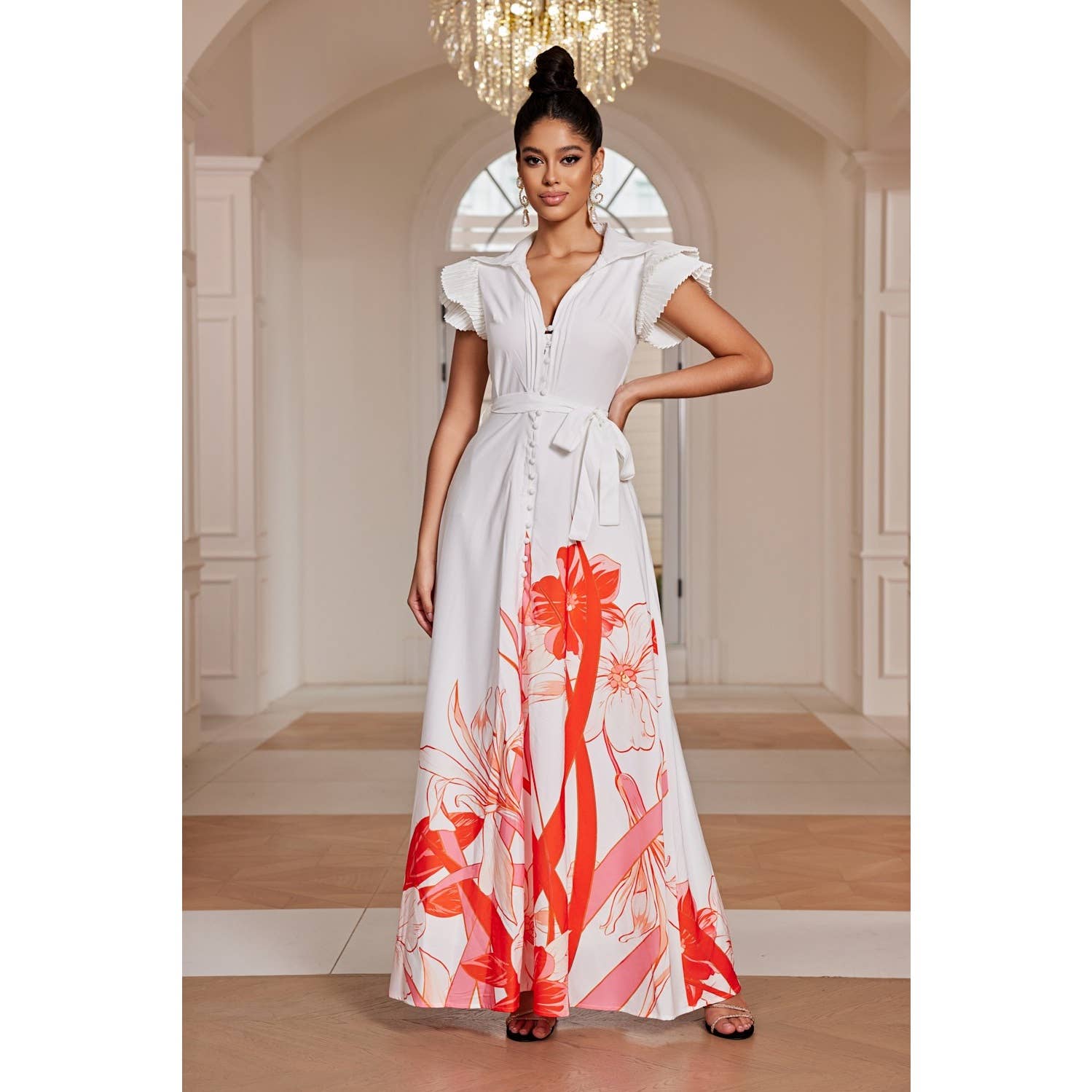 Chicways - Wholesale Jurk - Dames - Maxi jurk met print3