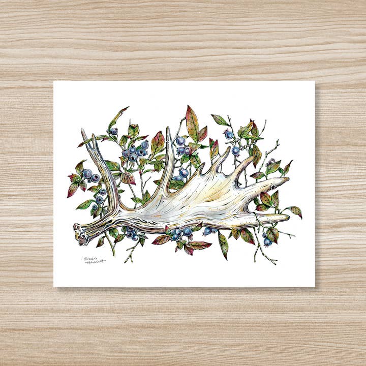 Impresión artística acuarela de cornamenta de alce para venta al por mayor de Rosalie Haizlett Illustration