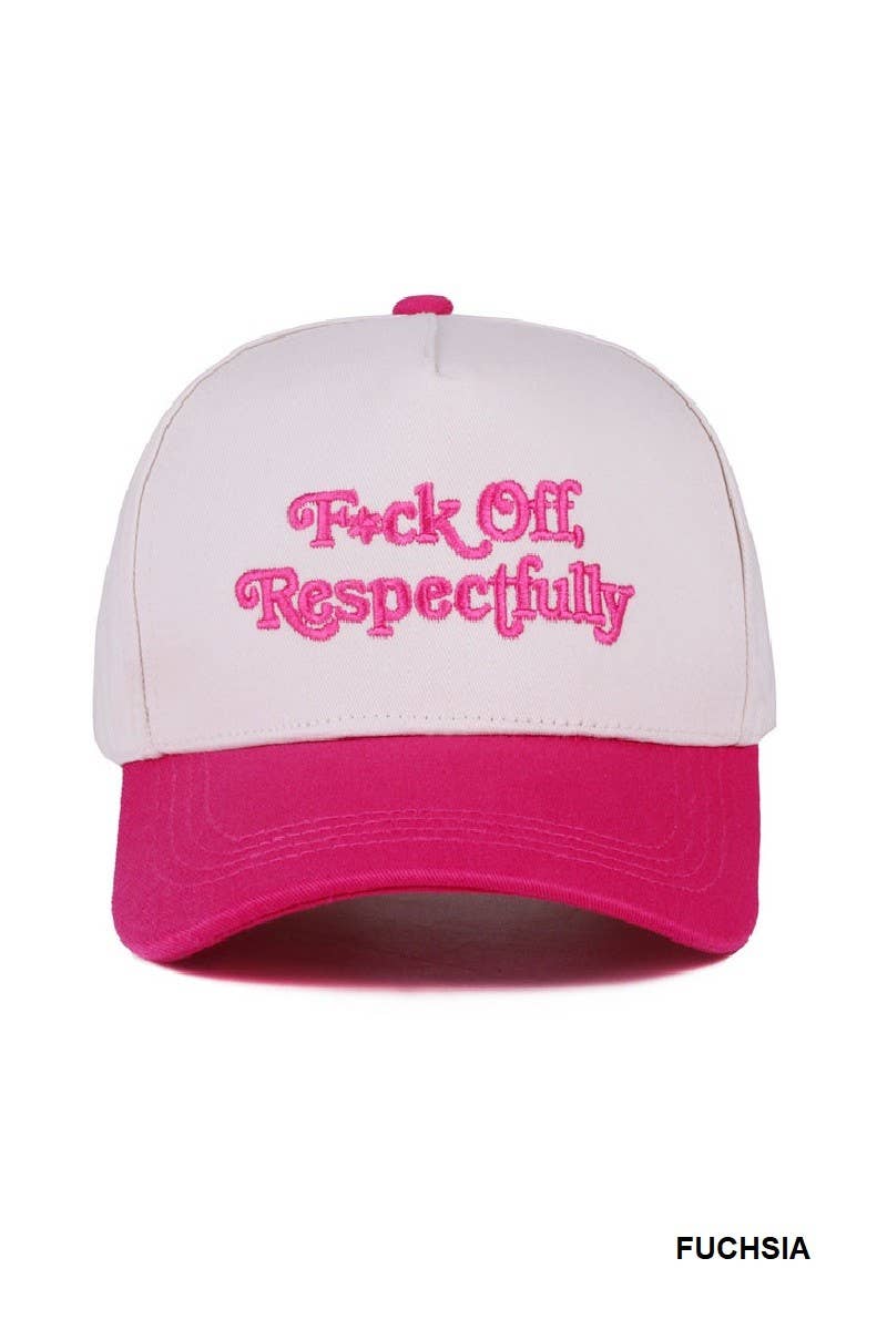 Vanilla Monkey – wholesale Baseball cap – Women's – Fxck Off, Respectfully Two Tone Canvas Cotton Cap2