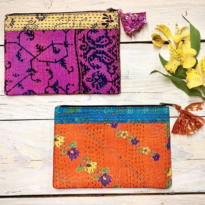 Sevya Handmade - Wholesale Pouch - Women's - Kantha Accessory Pouch Set of 2