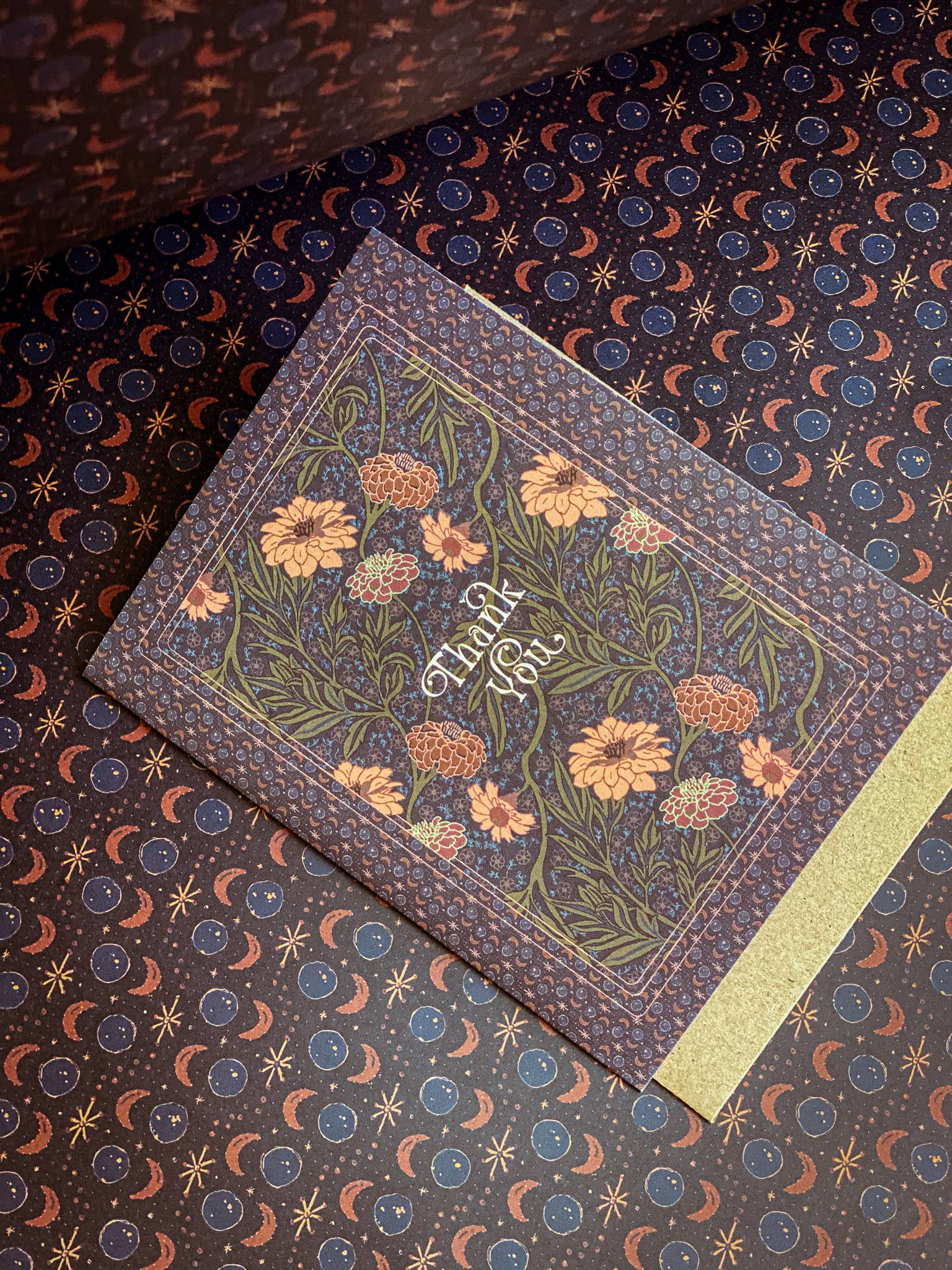 re:mused studio - Wholesale Thank You Card - Moonlight Zinnia Thank You A2 Greeting Card4