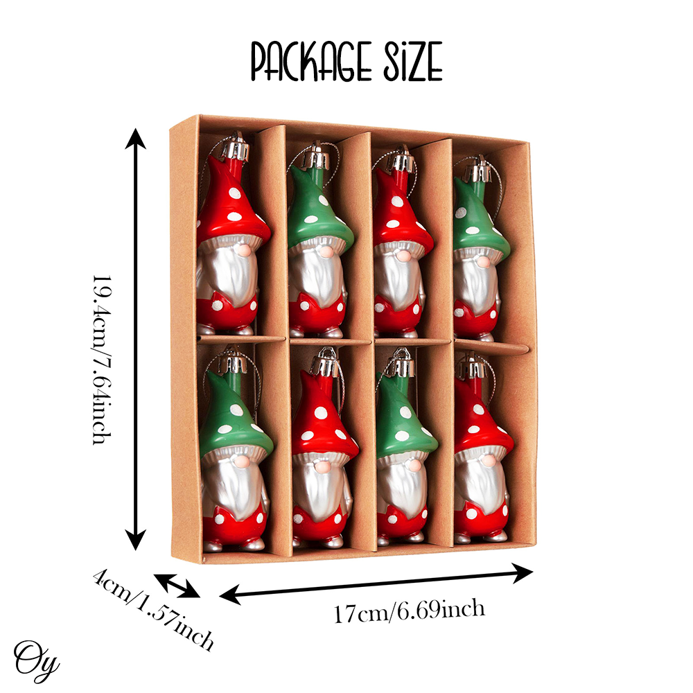 OrnamentallyYou - Wholesale Ornament Set - Red and Green Polka Dot Christmas Folksy Gnome Ornament Set3