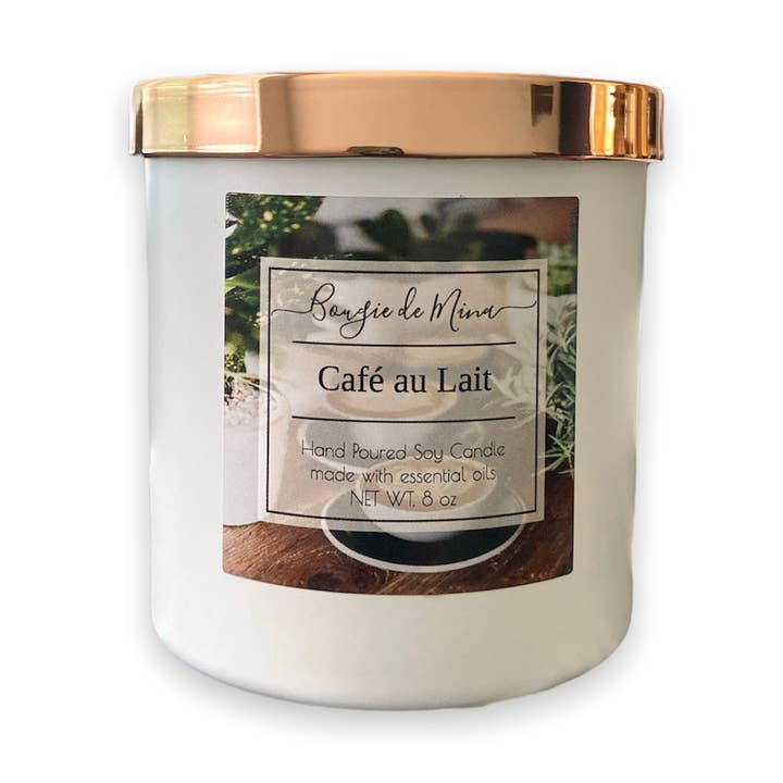 Cafe au Lait 8 oz for wholesale by Bougie de Mina