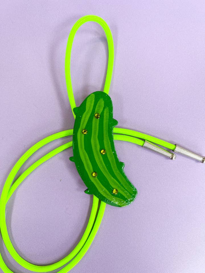 Dill Pickle Bolo Tie for wholesale by Velvet Outlaw