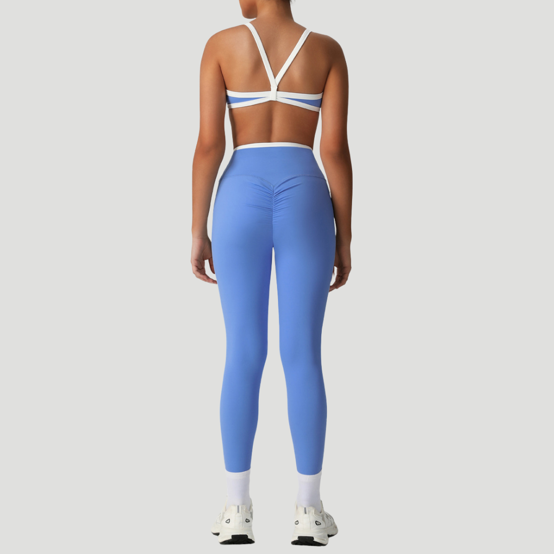 Sodalemon - Vendita all'ingrosso Completo sportivo - Donna - Set due pezzi con reggiseno incrociato e pantaloni sportivi a vita alta8