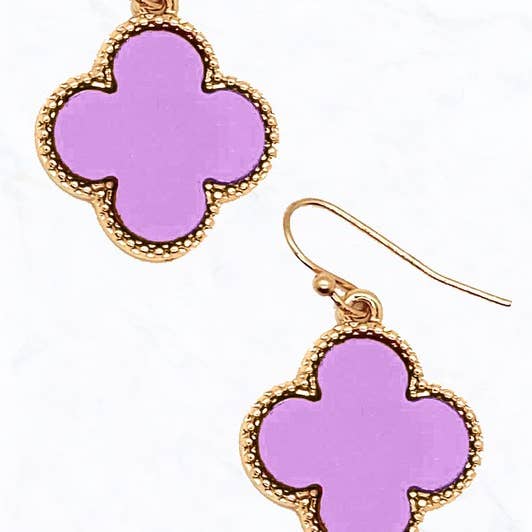 Suzie Q USA - Wholesale Dangle Earrings - Color Coated Clover Shape Earrings