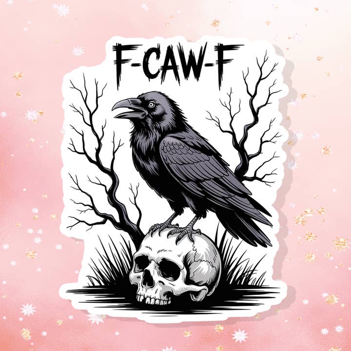F Caw F Vinyl Sticker Black Crow Halloween Spooky for wholesale by London Luxury Candles