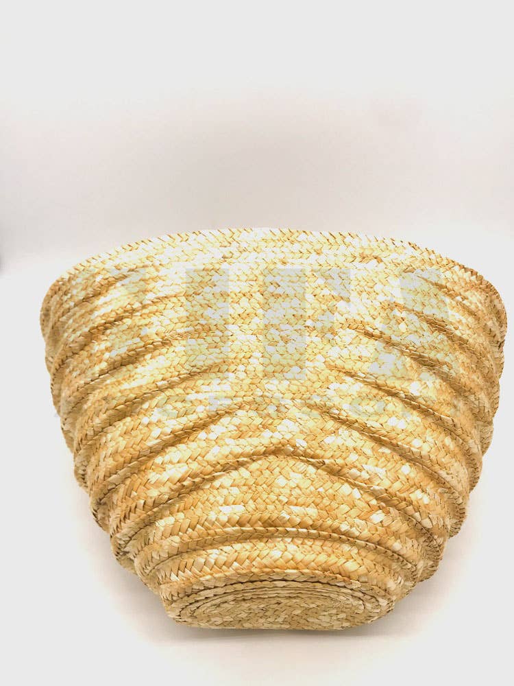 Gifa Accessori - Venta al por mayor Bolsa de playa - Bolso pequeño de paja modelo ola, color natural G040