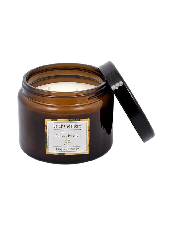 Lemon Basil Scented Candle 350 g for wholesale by La Chandelière