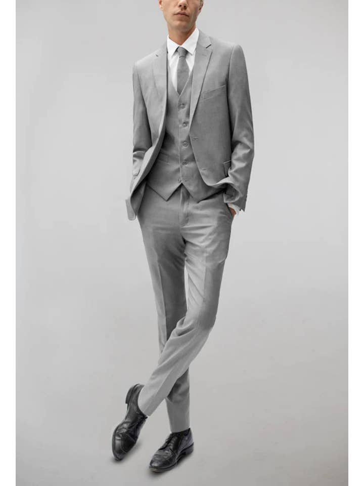 Setco.26 - Wholesale Suit Pants - Men's - Men's Suit Pants Vest Blazer 3Pcs Slim Fit Notched Lapel