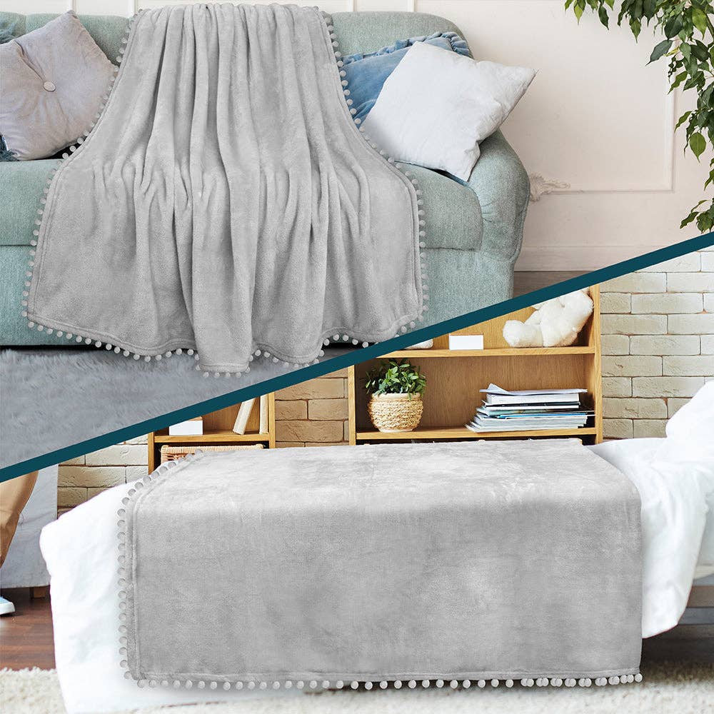 Pavilia – wholesale Prydnadsfilt – Filt med pompom-fransar50