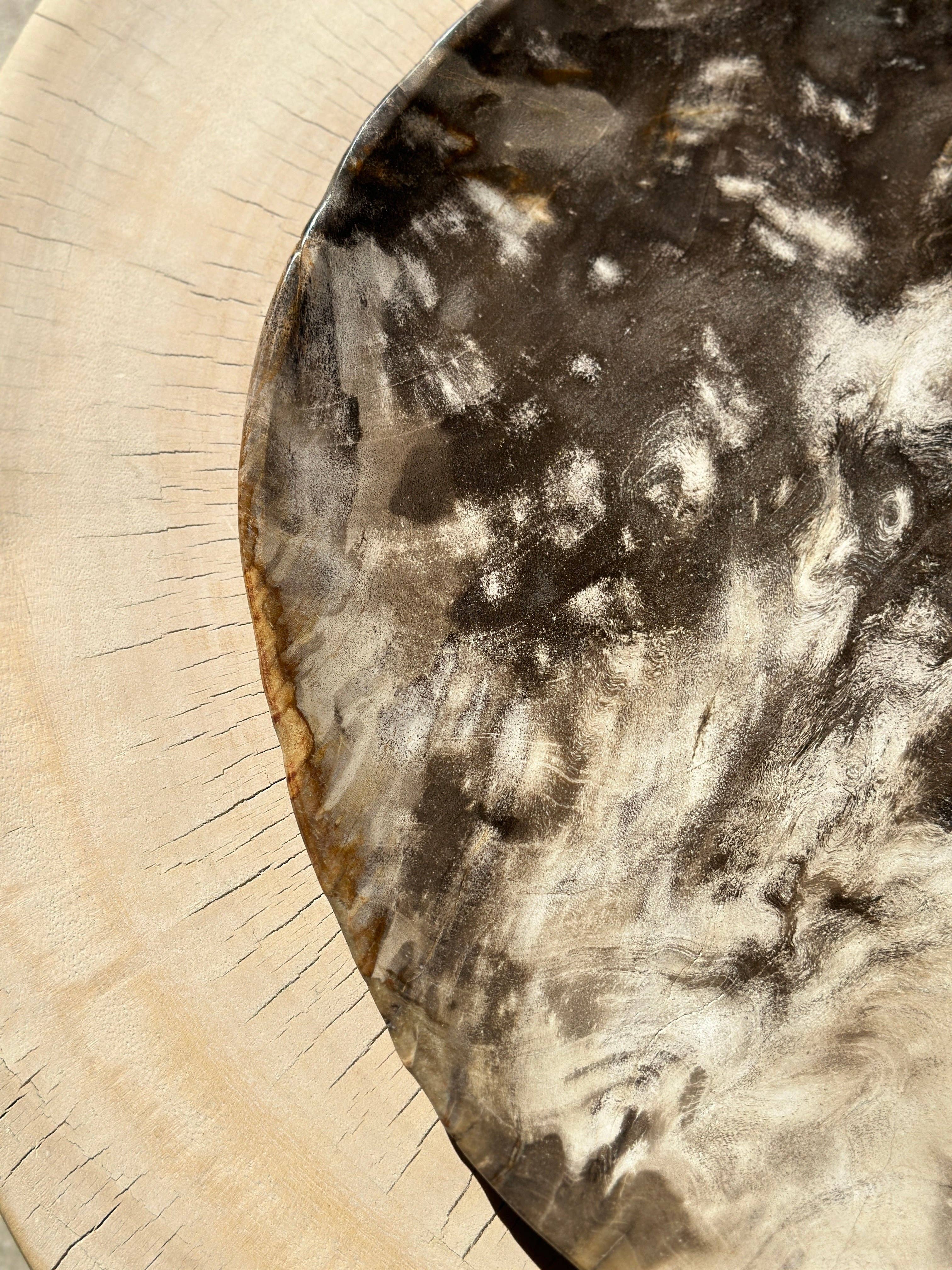 Office Objets - Vente Assiettes/plats/bols de décoration - Très grand vide poche ou plat en bois pétrifié42