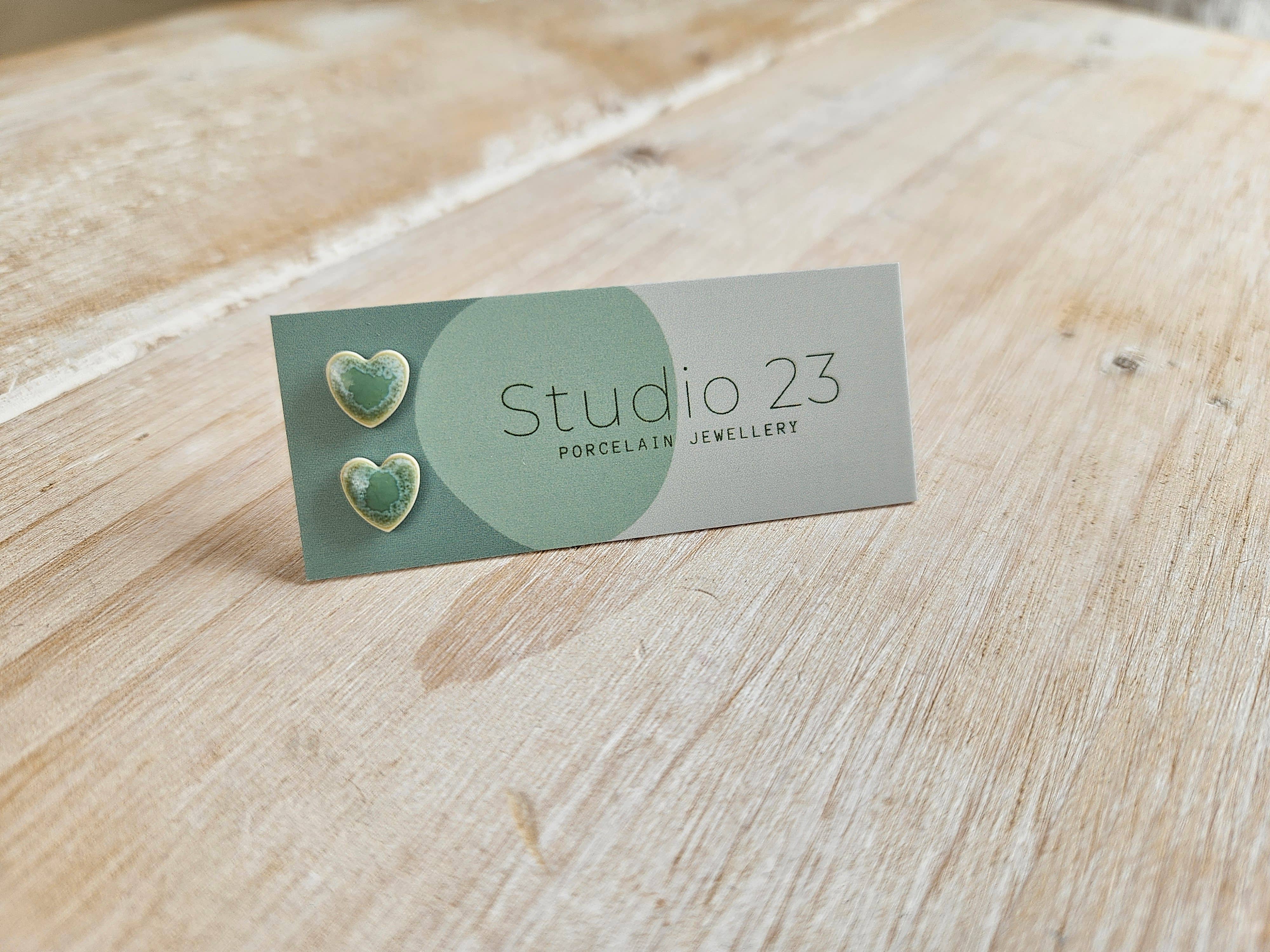 Studio 23 Ceramics – wholesale Stud/post earrings – Stud Heart Earring Pair2