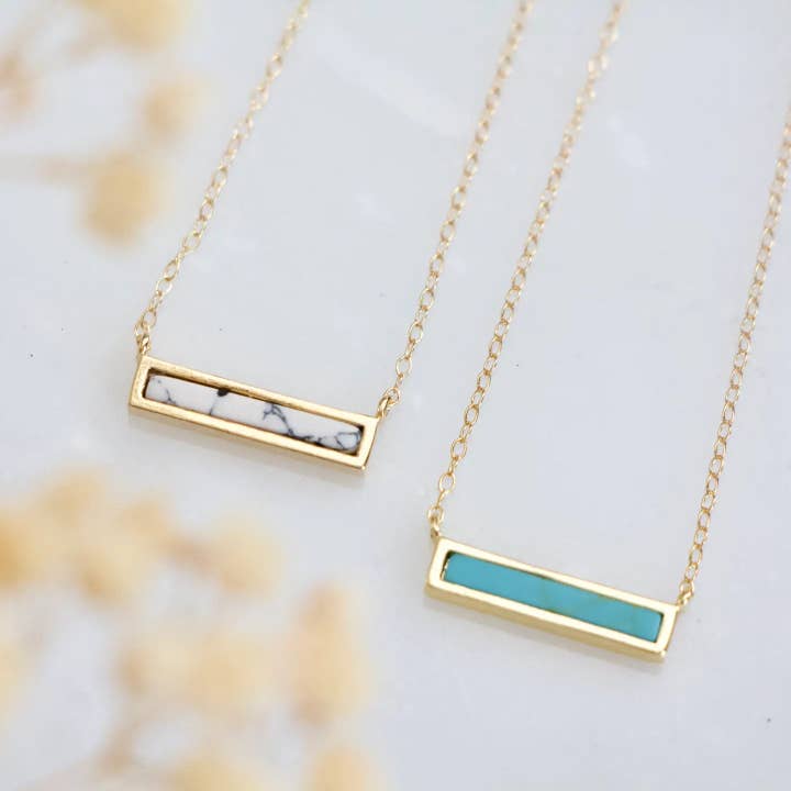 Collar con barra pequeña de turquesa para venta al por mayor de Mesa Blue