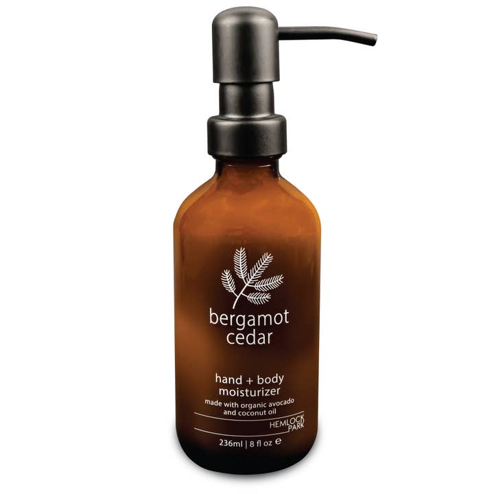 Bergamot Cedar | 8 oz Natural Hand + Body Moisturizer for wholesale by Hemlock Park