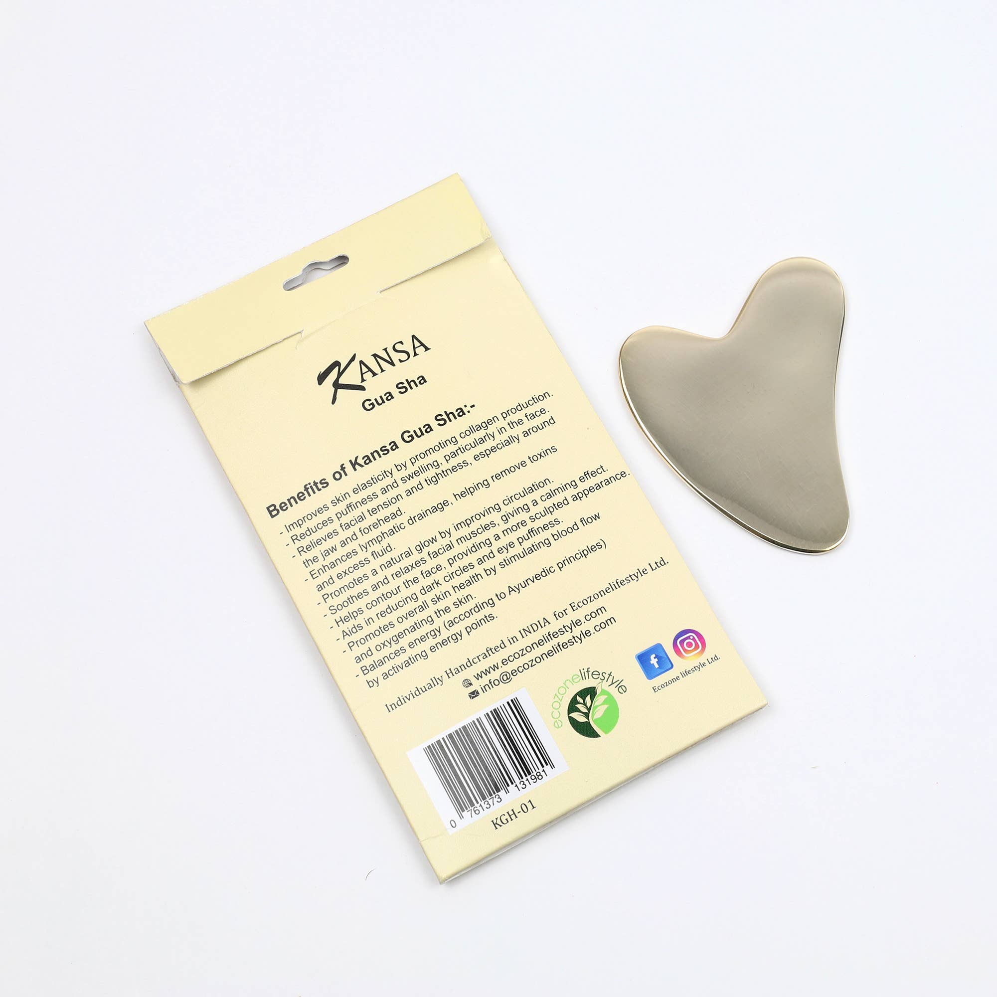 El'Cobre-Ecozonelifestyle - Wholesale Gua Sha Tool - Deluxe Kansa Gua Sha - Heart Shape 2