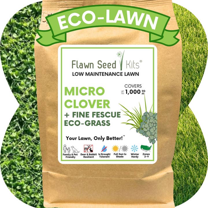 Flawn Seed Kits - Wholesale Plant Seeds - Micro Clover + Mow Less Fine Fescue Grass Seed8