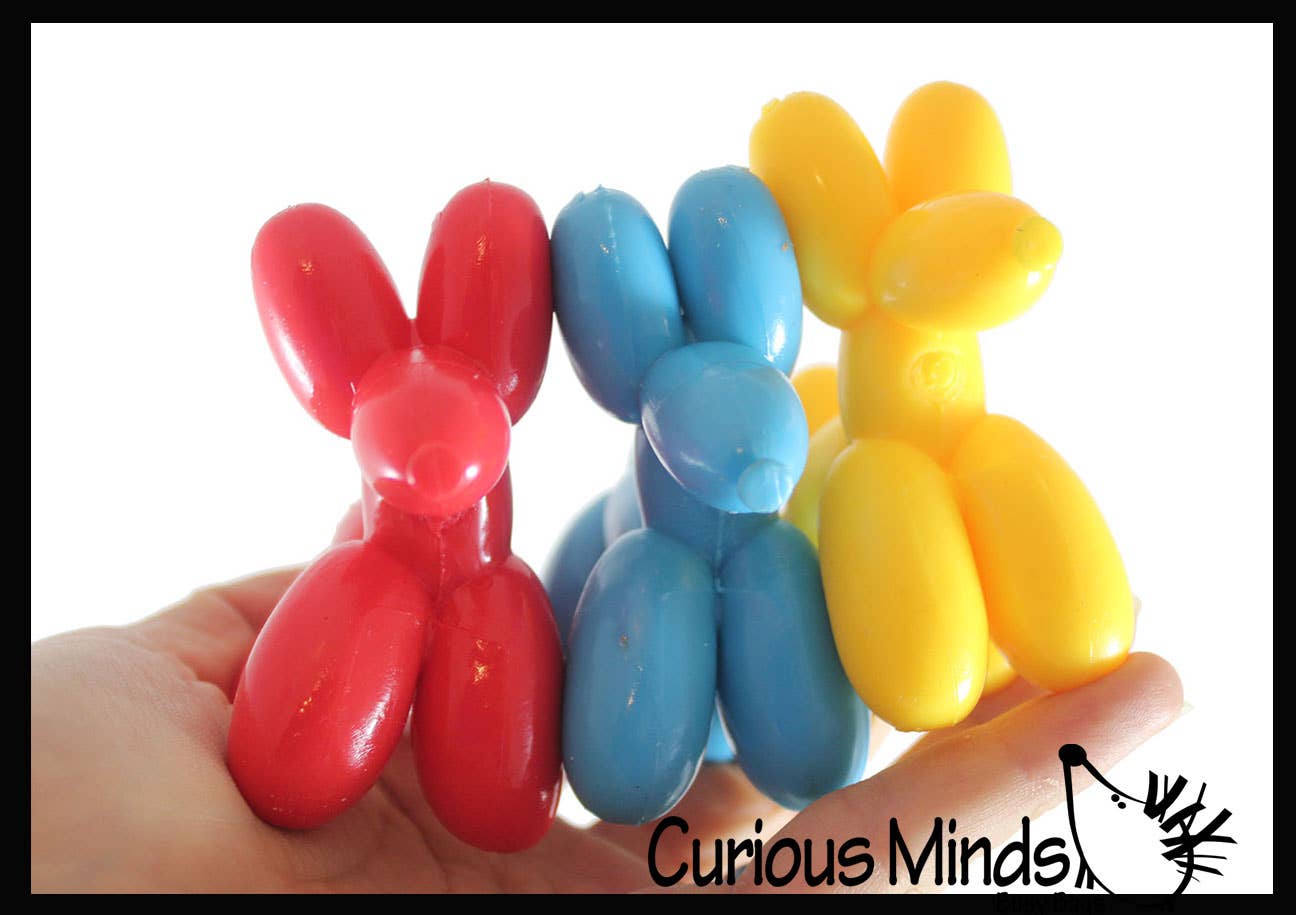 Curious Minds Toys – wholesale Fidget Toy - Barn – 1 mini ballonghund krispig sandfylld stressboll - söt kvadrat7