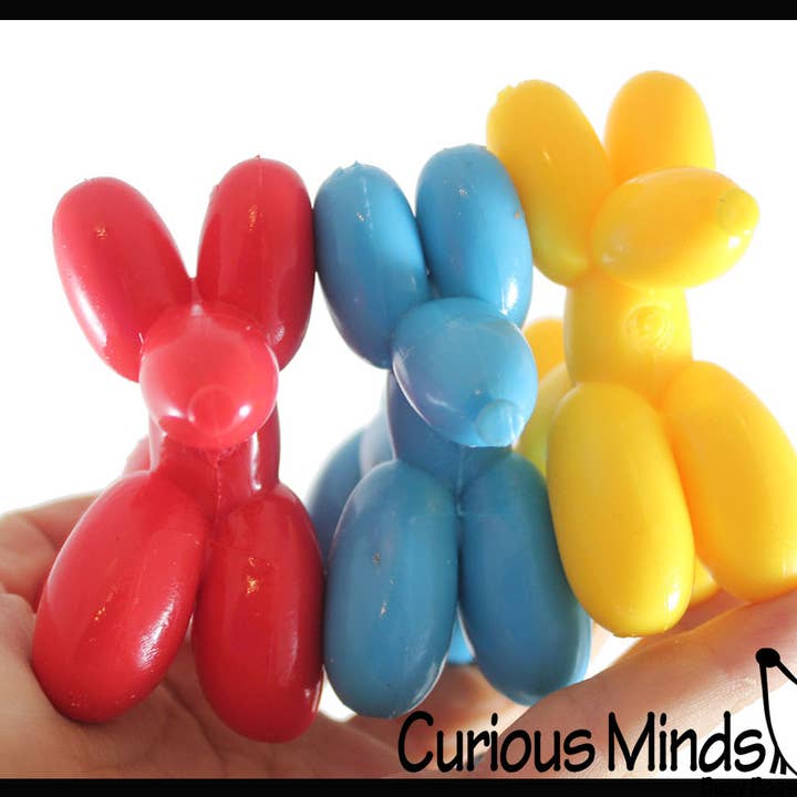 Curious Minds Toys – wholesale Fidget Toy - Barn – 1 mini ballonghund krispig sandfylld stressboll - söt kvadrat7