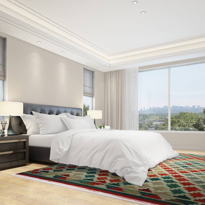 Tapis Kilim en laine chino fait main pour la vente par Fybernots