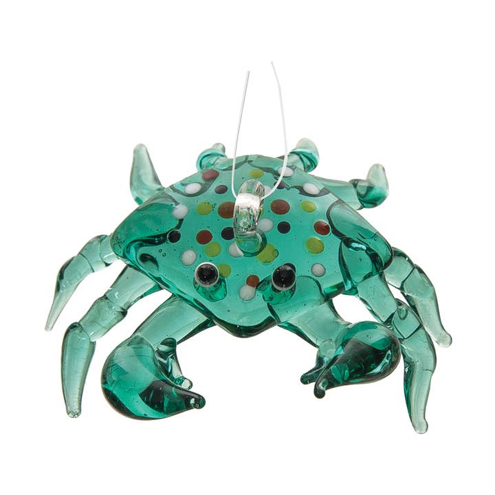 C&F Home - Wholesale Ornament - Christmas Aqua Crab Glass Ornament0