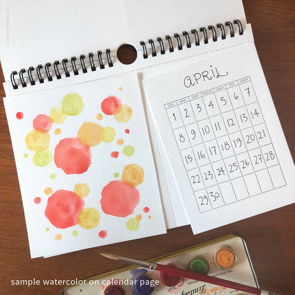 Inkello Letterpress - Wholesale Calendar - Draw-Your-Own Monthly Hanging Calendar (#452)2