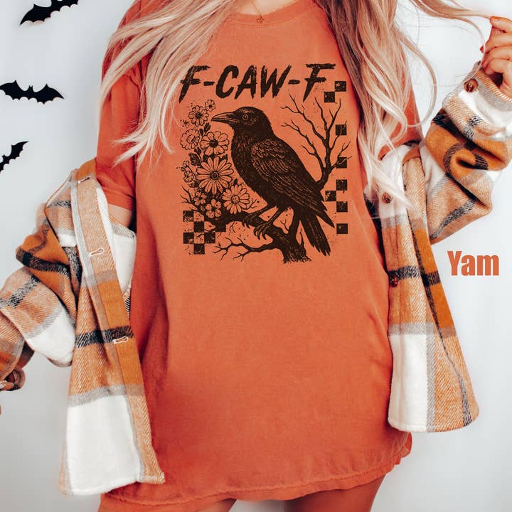 Glaime - Wholesale T-shirt (graphic) – women's - Comfort Colors Crow Raven Shirt, F-CAW-F Halloween Shirt 4