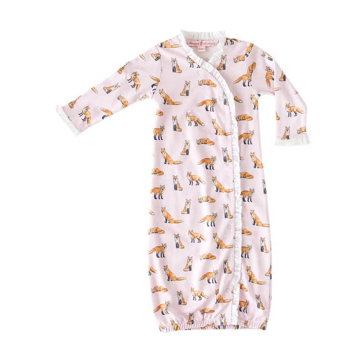 Pink Fox Ruffle Gown for wholesale by Pineapple Sunshine