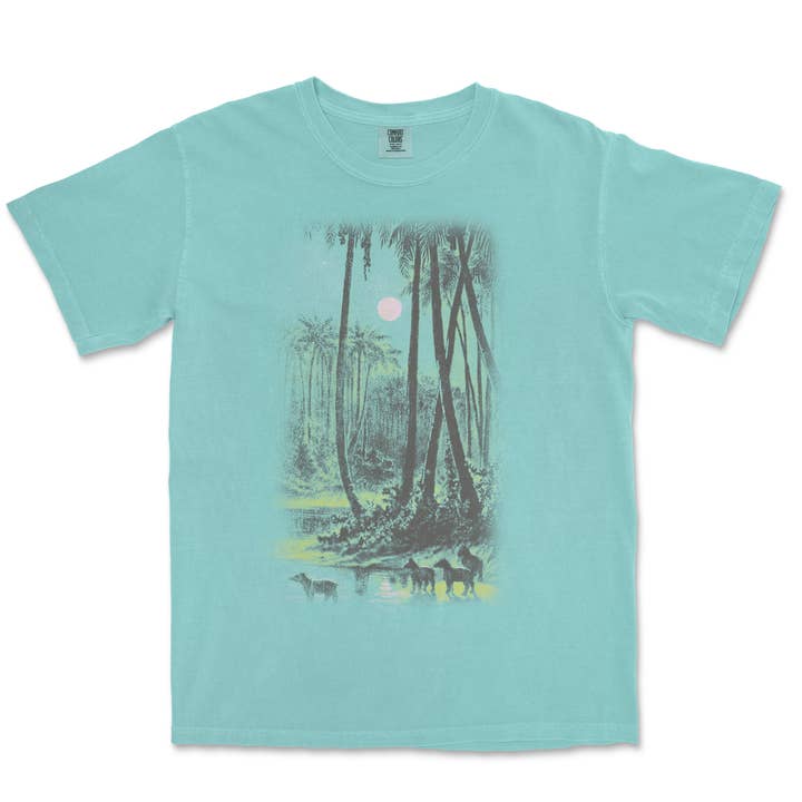 Tapiri con illustrazione vintage finta a mezzanotte nella giungla per la vendita all'ingrosso da parte di Unknown Arts