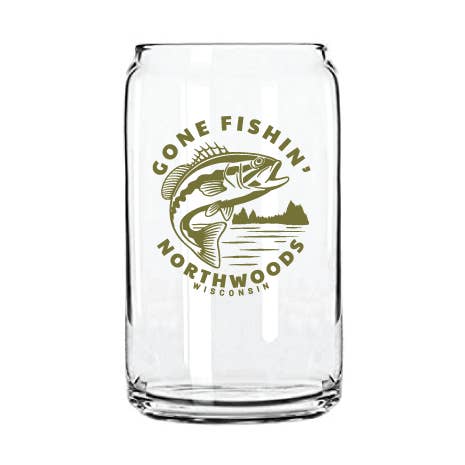 Vital Industries - Wholesale Drinking Glass/Cup - Gone Fishin' Bass Customized Glassware, Your Name Here0