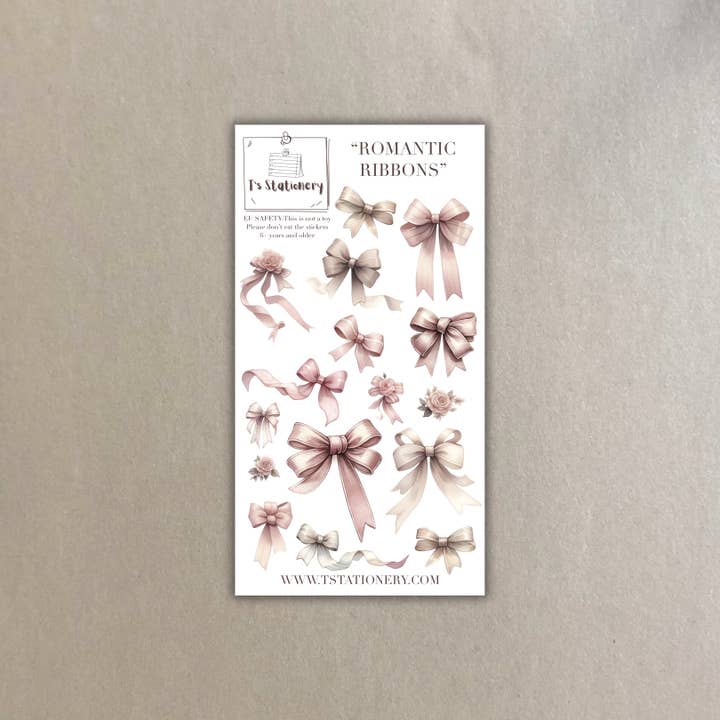"Romantische Bänder" Washi-Stickerbogen für den Großhandel von T's Stationery