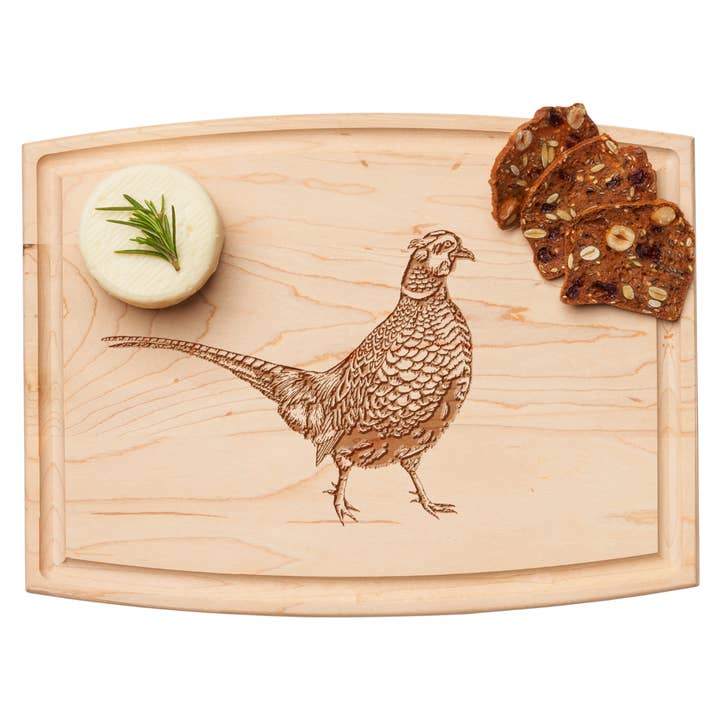 Sophistiplate - Wholesale Cheese Board - Arched Artisan Maple Board | Pheasant | 12 x 9"