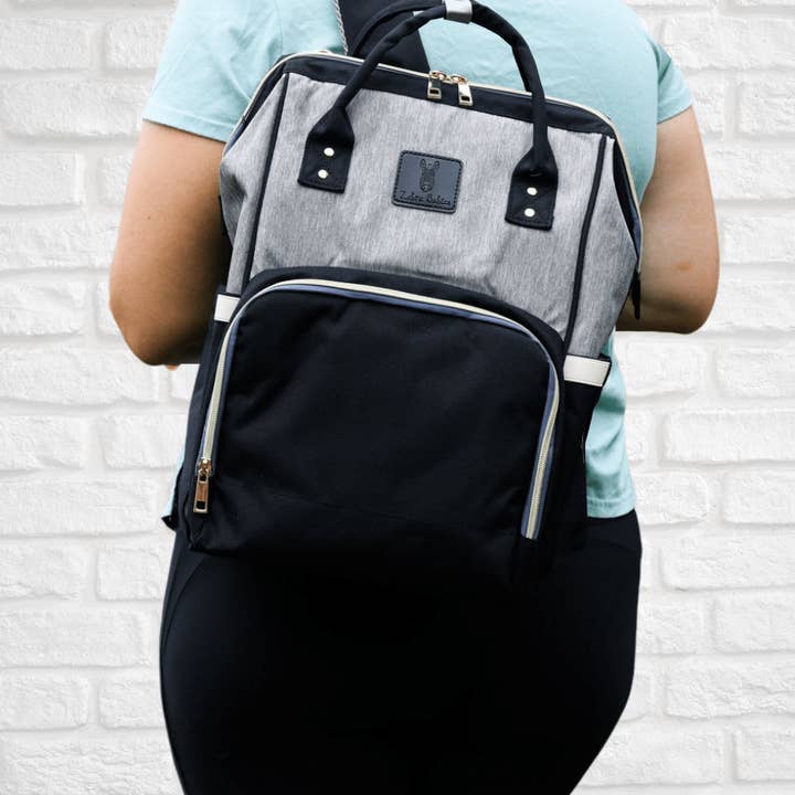 Nappy Bag Backpack Black and Grey Essential for wholesale by Zebra Babies