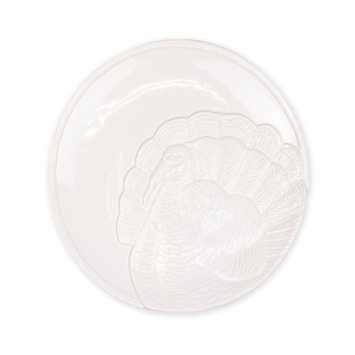 Kalkonpräglad rund tallrik Vit 11,5" för wholesale av The Royal Standard