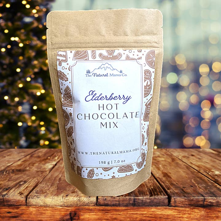 Elderberry Hot Chocolate Mix for wholesale by The Natural Mama Co.
