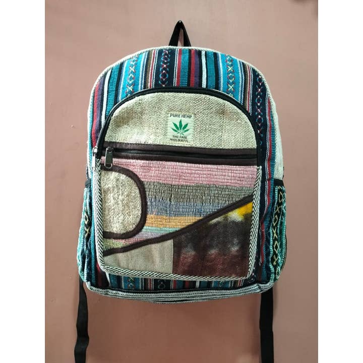 Avatar Imports LLC - Wholesale Backpack - Unisex - Large Hemp Bags - Pure Hemp with Gheri Design3