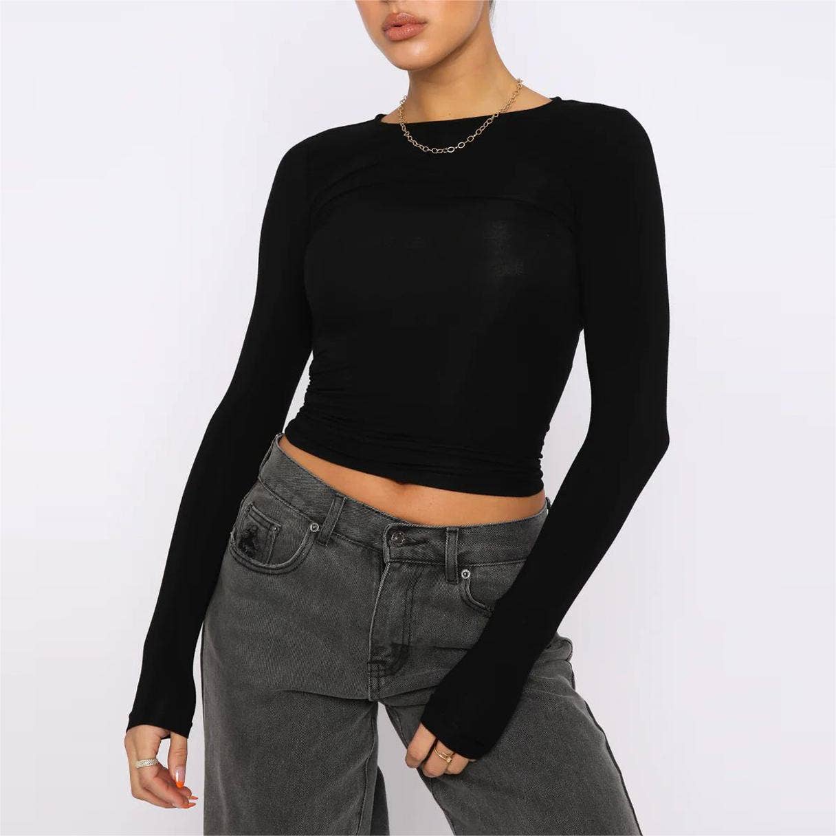 Rosa Clothing - Vente T-shirt – femme - t-shirt basique à manches longues et coupe ajustée pour femmes32