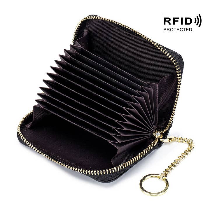 ACCITY - Wholesale Card Holder - Women's - ZIPPER KEY CASE GENUINE LEATHER CARD HOLDER_CWAB3870
